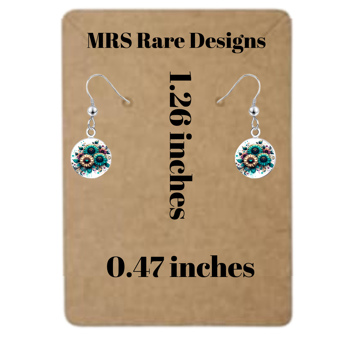 π» Teal Bloom Splash Earrings