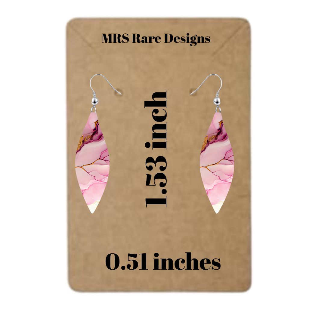 Blush Marble Teardrop Earrings