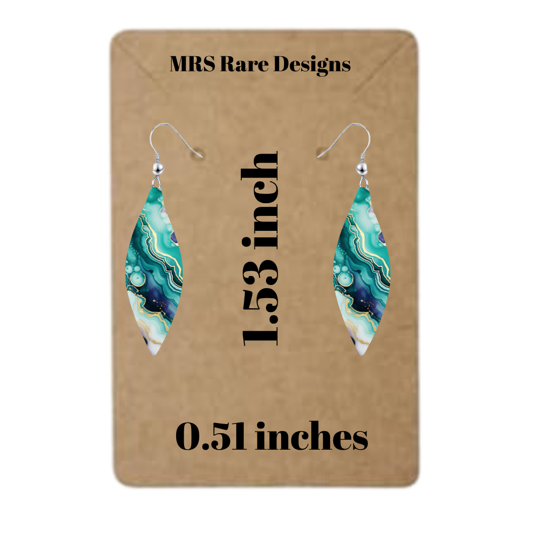 Ocean Agate Teardrop Earrings
