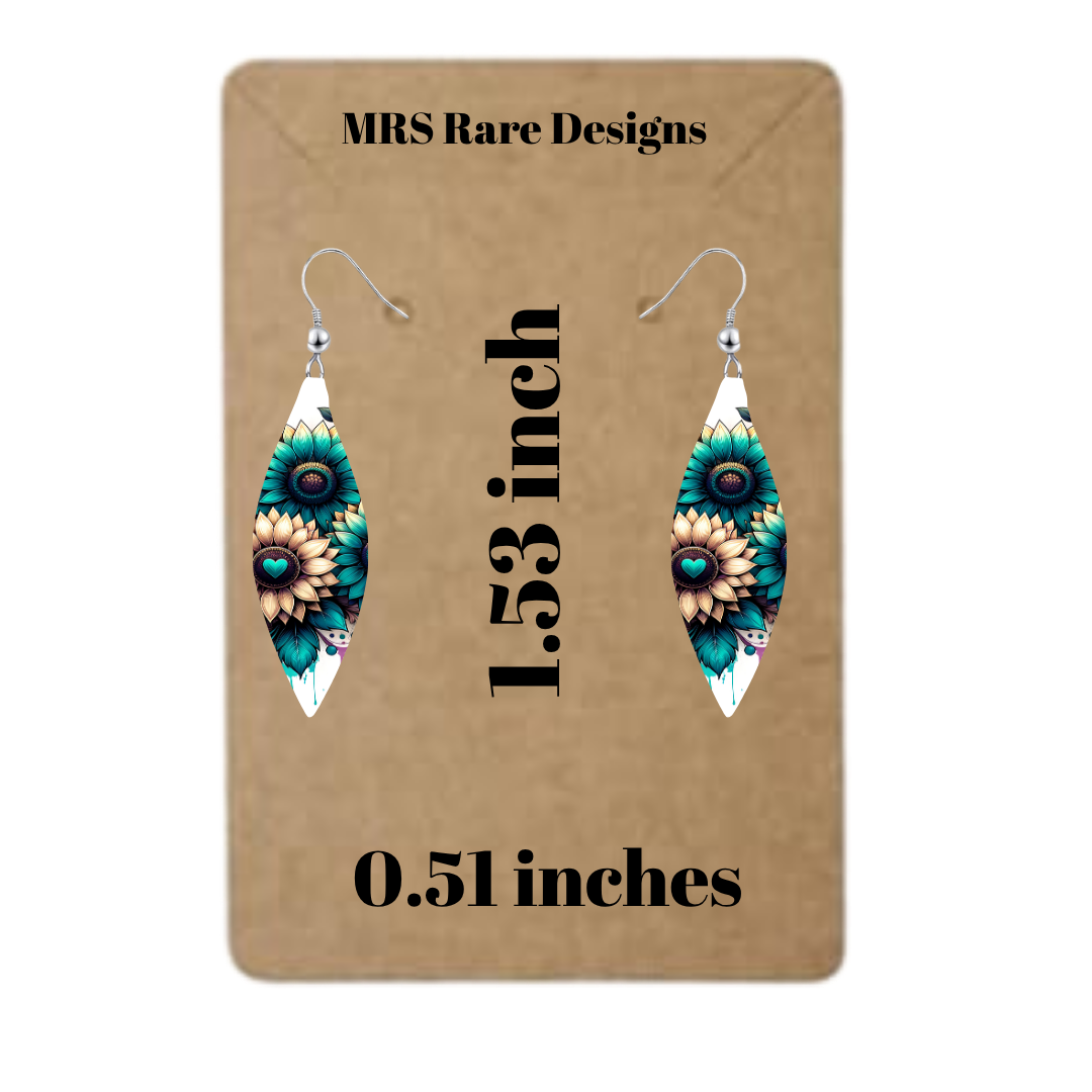 Teal Bloom Gnome Teardrop Earrings