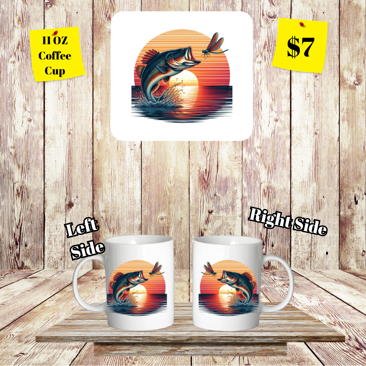 Sunset Fishing 11 OZ Coffee Cups Collection