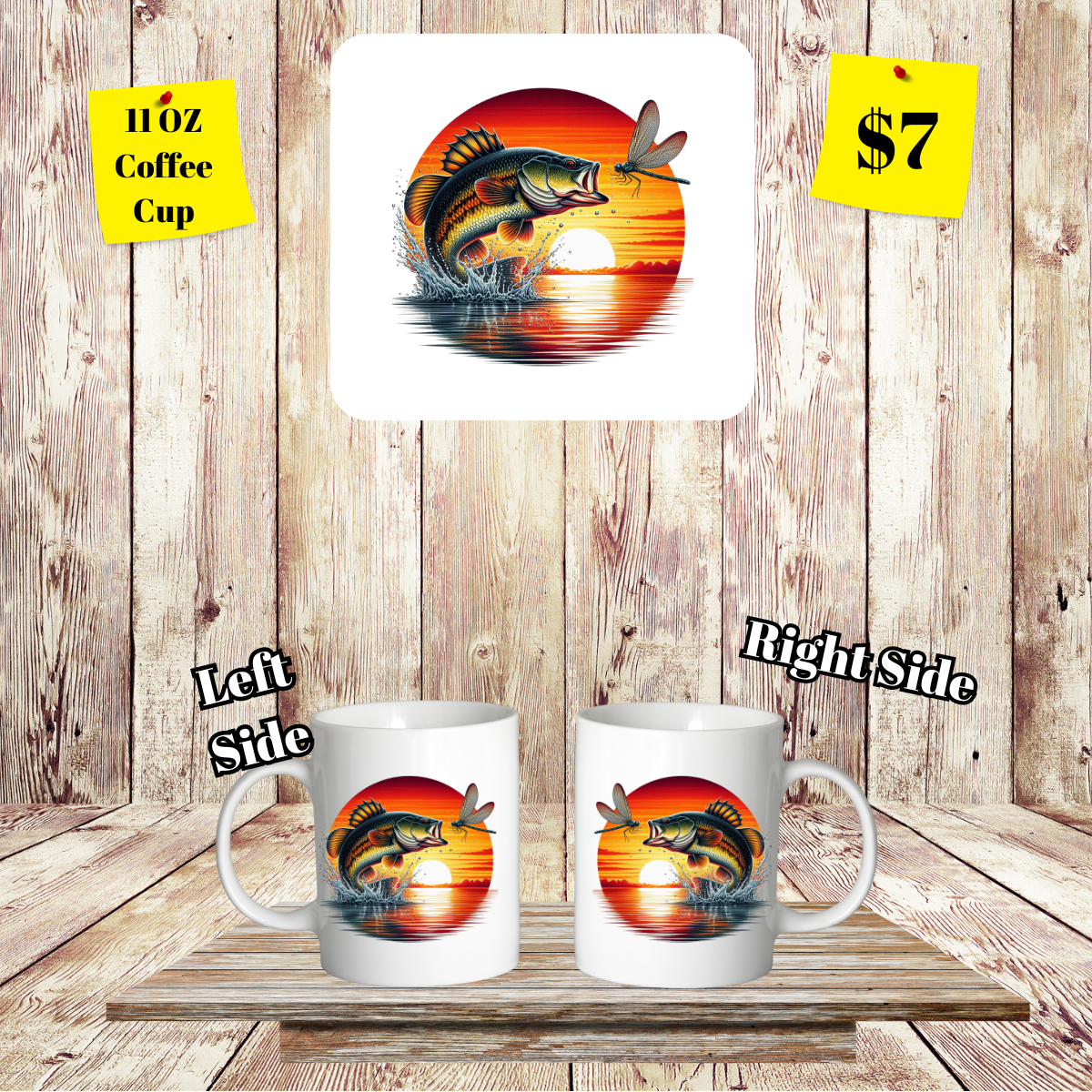 Sunset Fishing 11 OZ Coffee Cups Collection