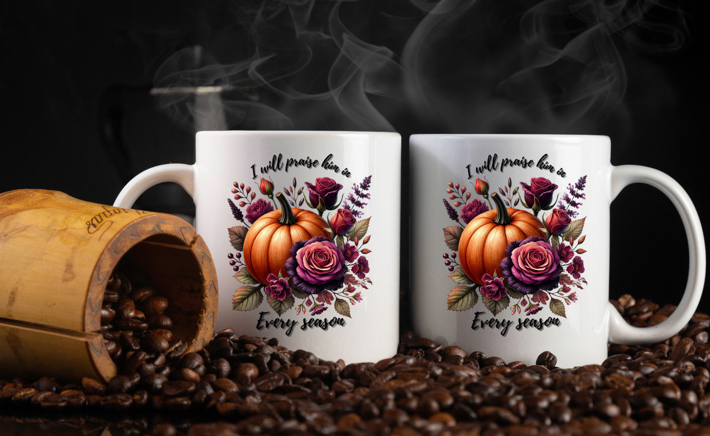 Praise in Every Season Pumpkin Coffee Mugs