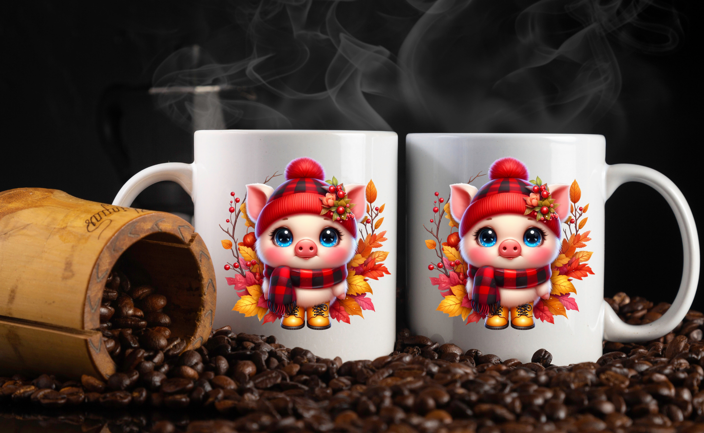 Cozy Piggy Fall Coffee Mug Collection – 11oz