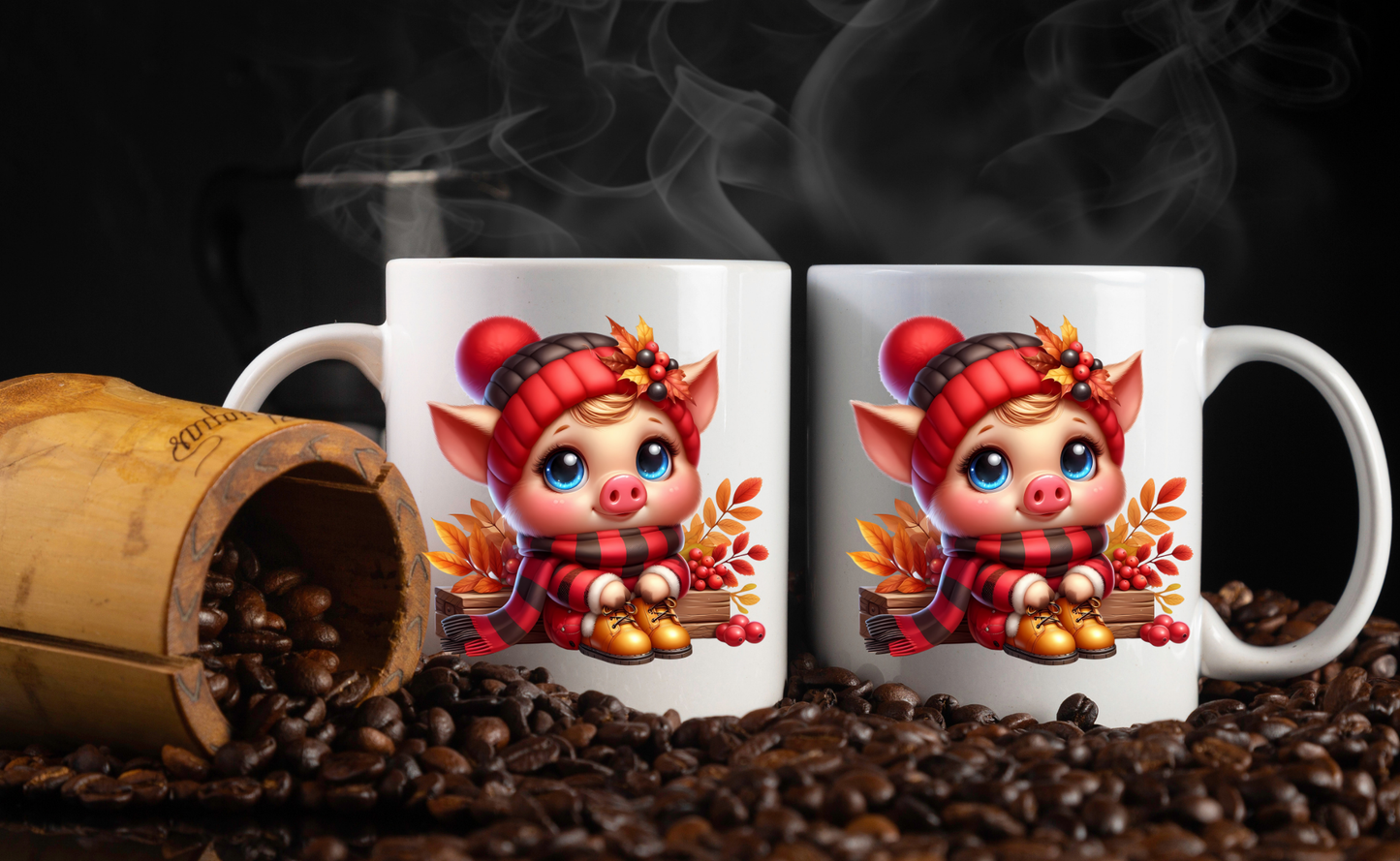 Cozy Piggy Fall Coffee Mug Collection – 11oz