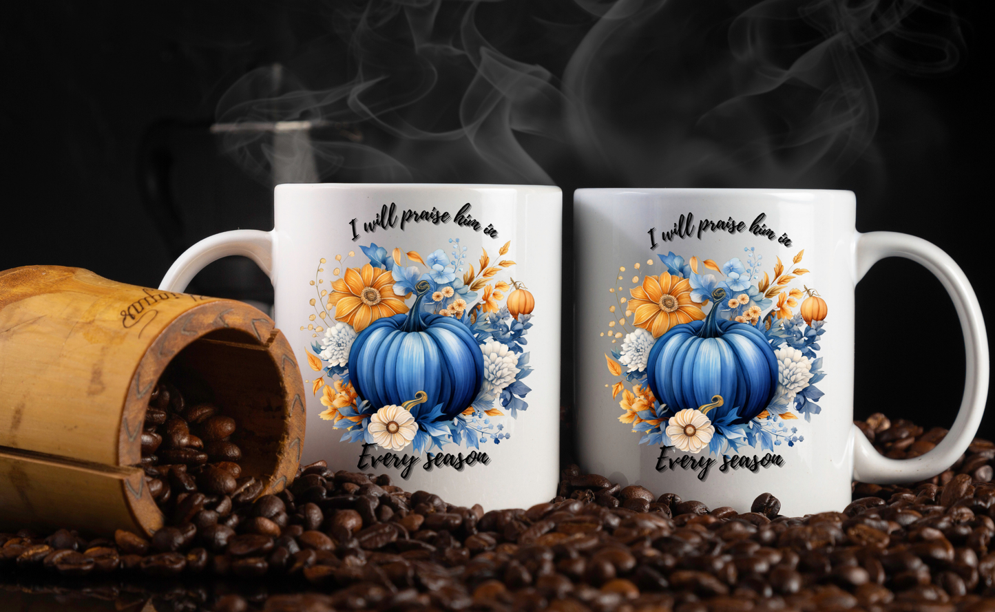 Praise in Every Season Pumpkin Coffee Mugs