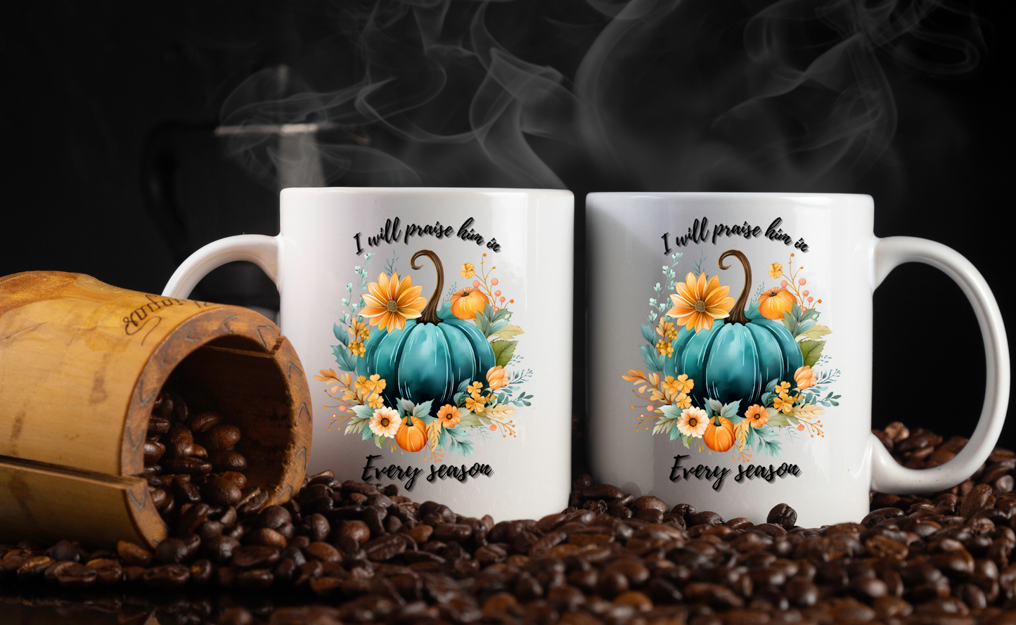 Praise in Every Season Pumpkin Coffee Mugs