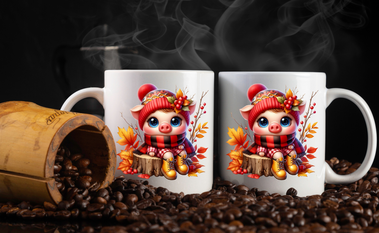 Cozy Piggy Fall Coffee Mug Collection – 11oz