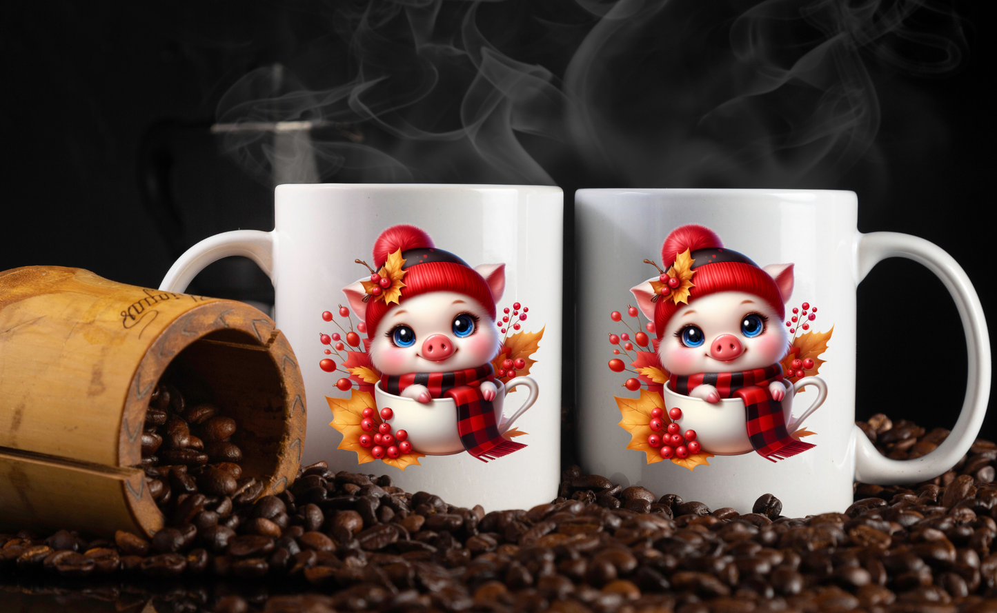 Cozy Piggy Fall Coffee Mug Collection – 11oz