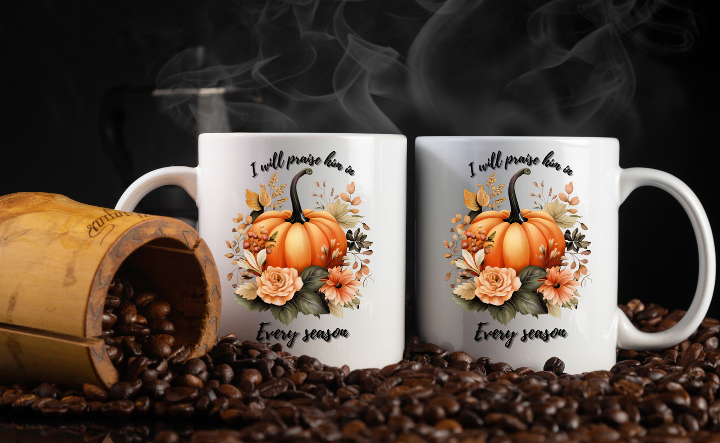 Praise in Every Season Pumpkin Coffee Mugs