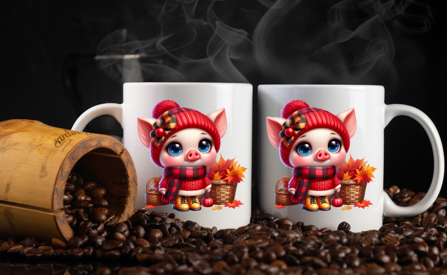 Cozy Piggy Fall Coffee Mug Collection – 11oz