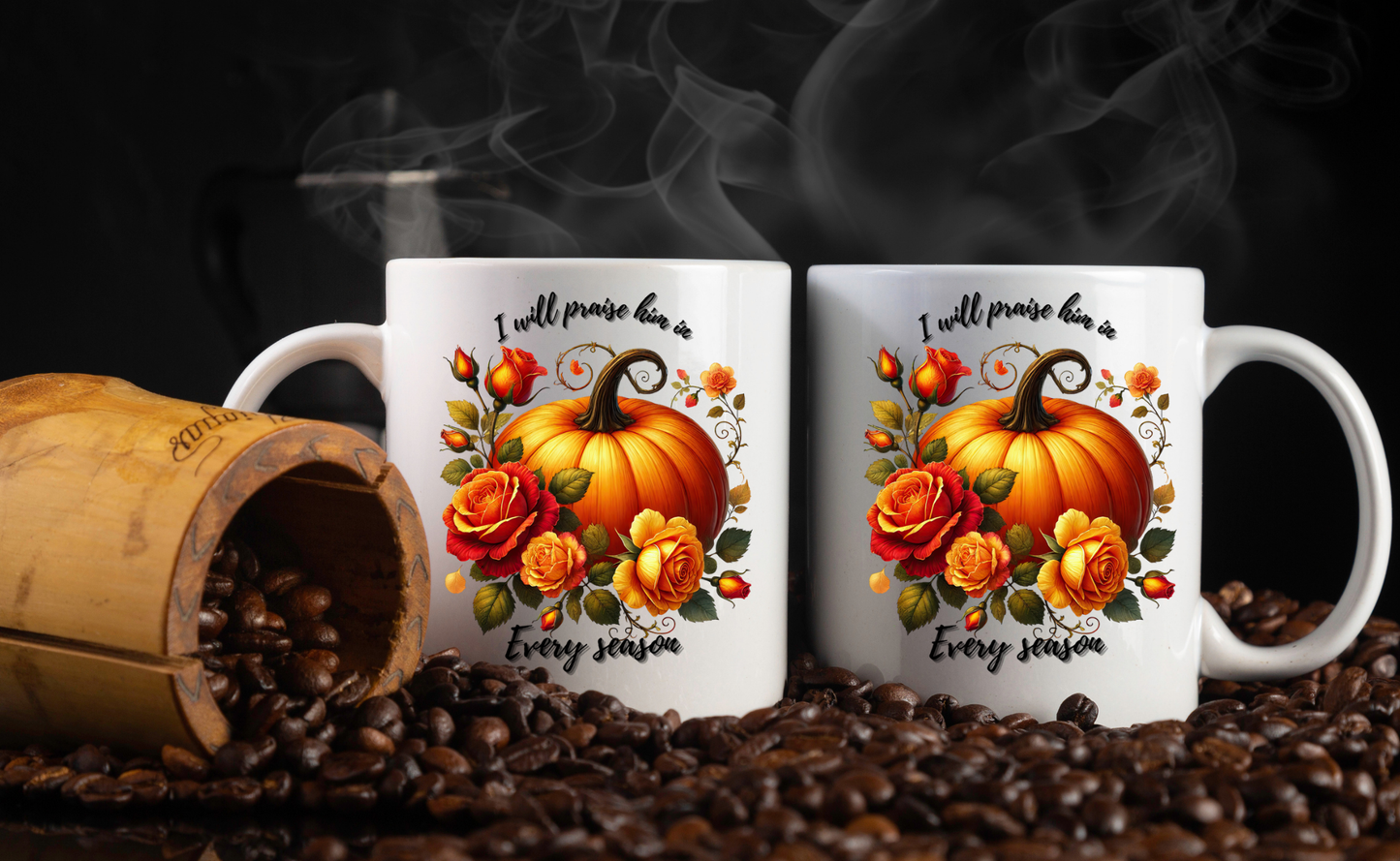 Praise in Every Season Pumpkin Coffee Mugs