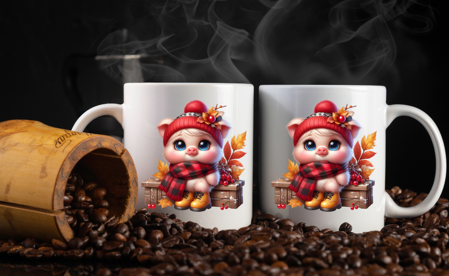 Cozy Piggy Fall Coffee Mug Collection – 11oz