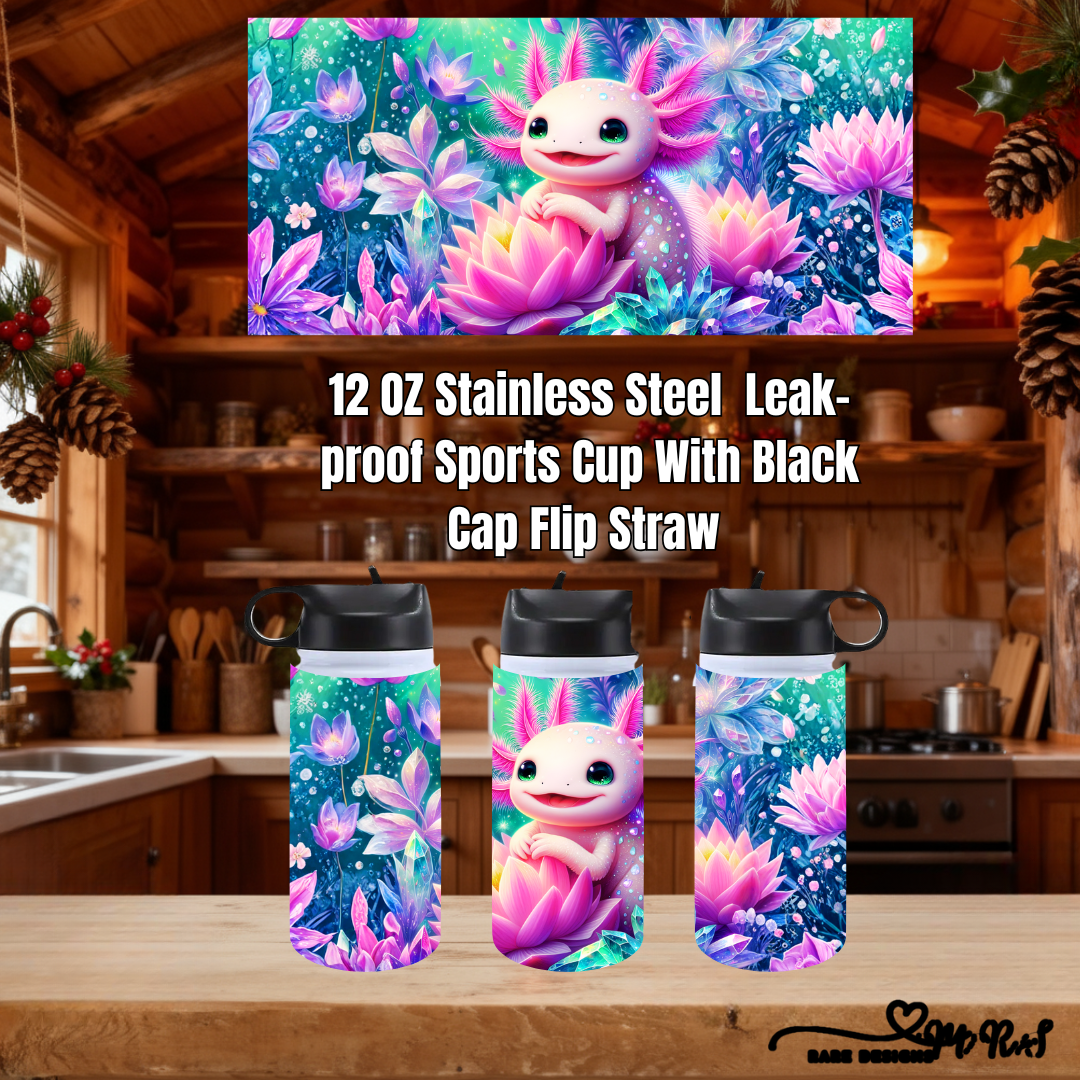 Axolotl Fantasy & Crystal Dream 12oz Stainless Steel Leakproof Sports Cup Set