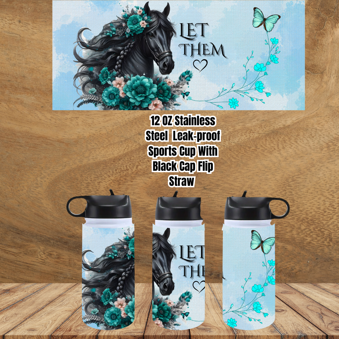 "Let Them" 12oz Stainless Steel Flip-Straw Sports Cup