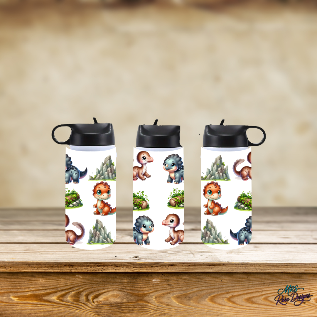Roaring Friends 12oz Kids Stainless Steel Flip-Straw Water Bottle