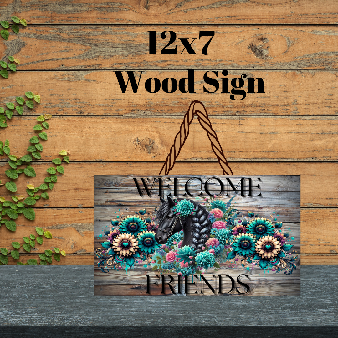 🌸 Rustic Charm Horse Welcome Sign Collection
