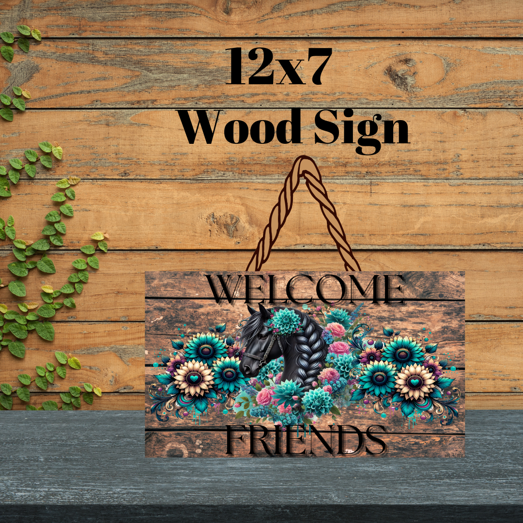 🌸 Rustic Charm Horse Welcome Sign Collection