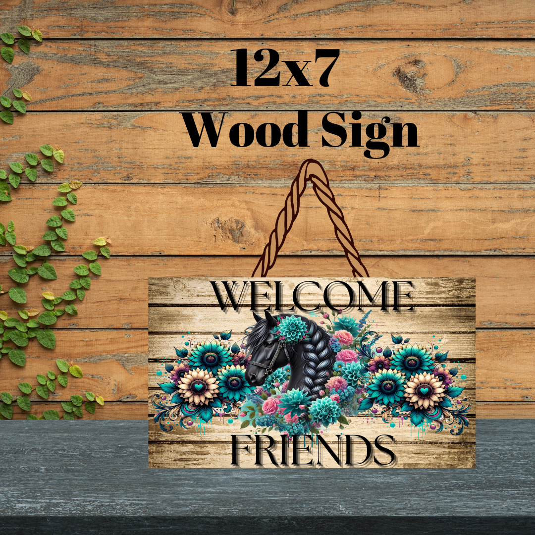 🌸 Rustic Charm Horse Welcome Sign Collection