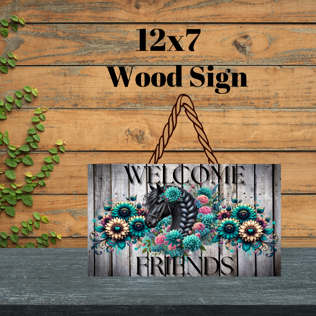 🌸 Rustic Charm Horse Welcome Sign Collection