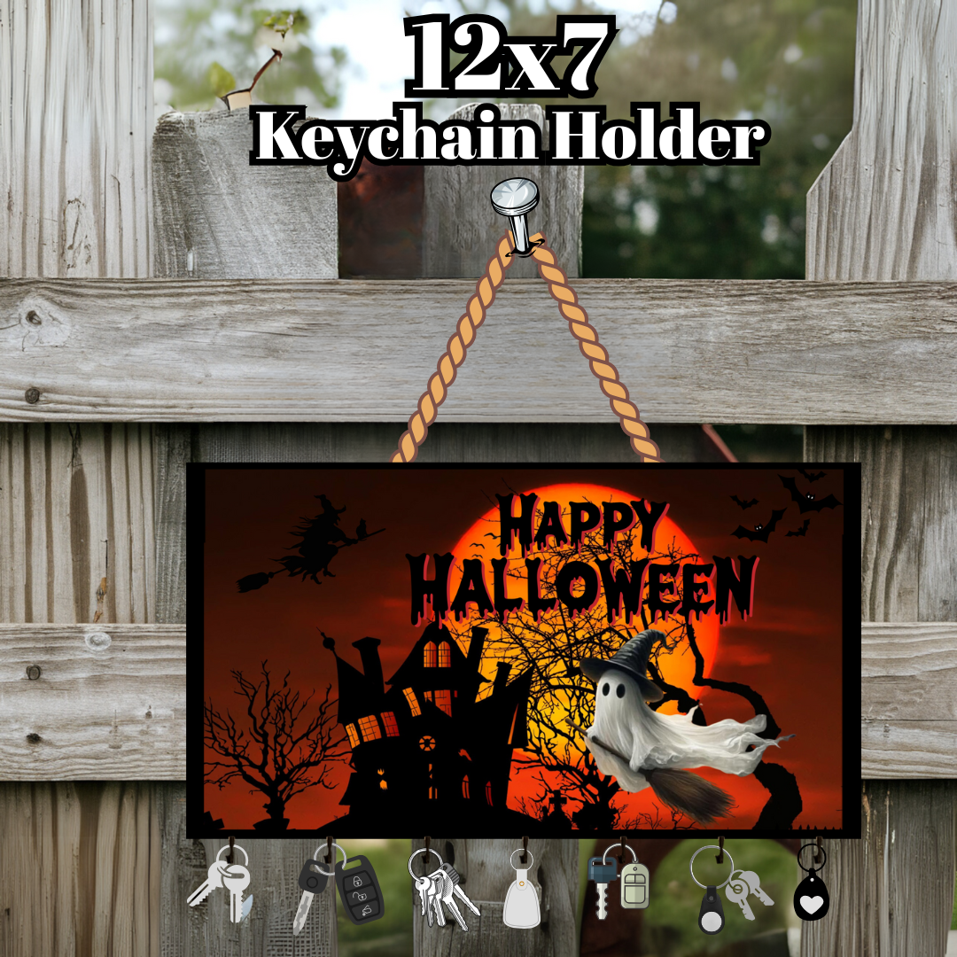 Haunted Halloween Keychain Holder Collection – 12x7 Wall Décor