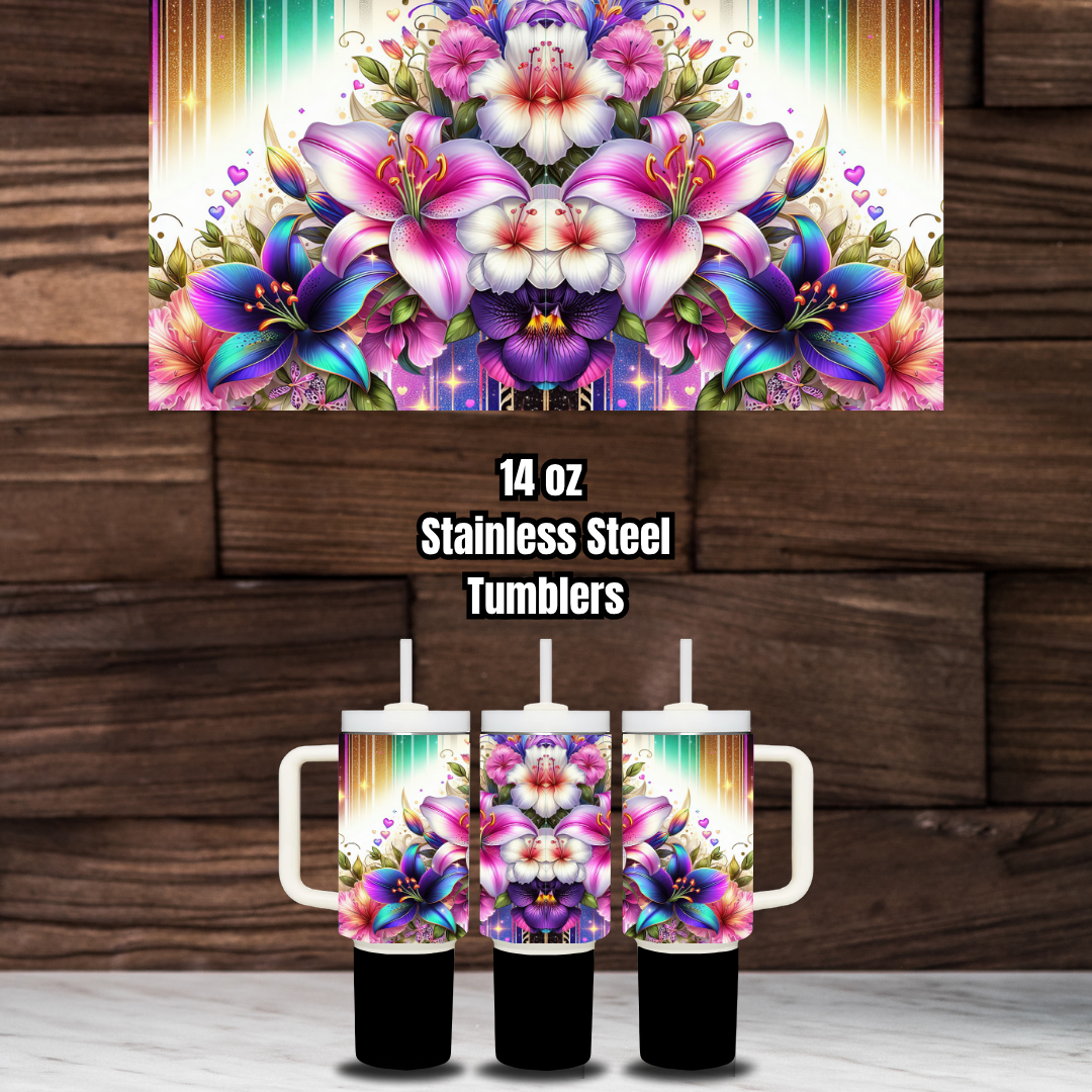 Bloom Burst 14oz Stainless Steel Tumbler