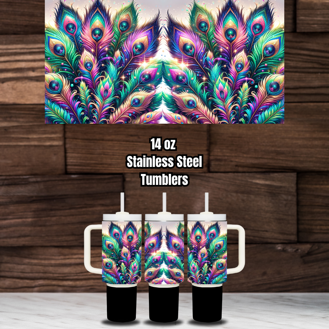 Radiant Plumage 14oz Stainless Steel Tumbler