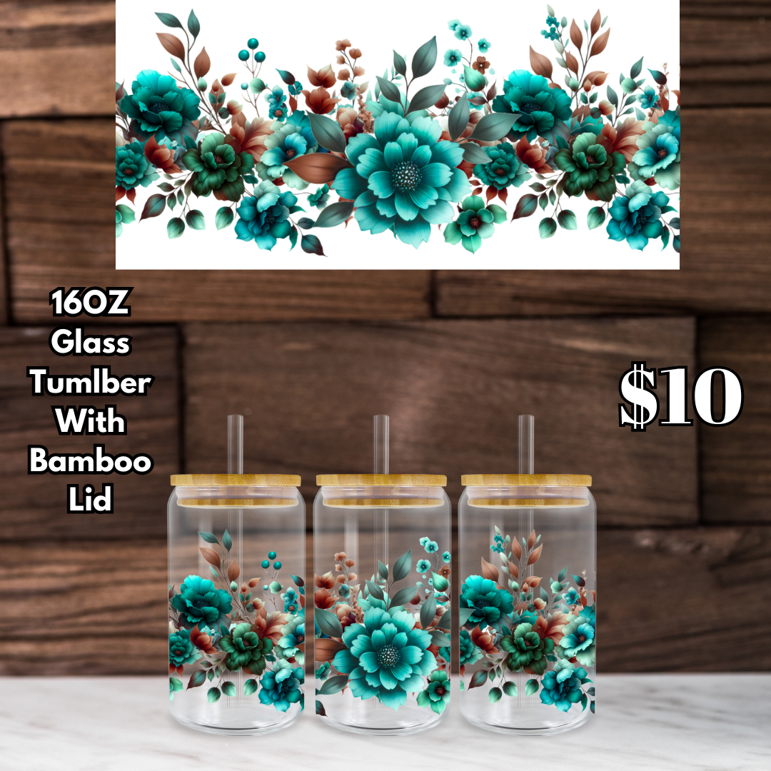 Enchanted Meadow Highland Cow Glass Tumblers