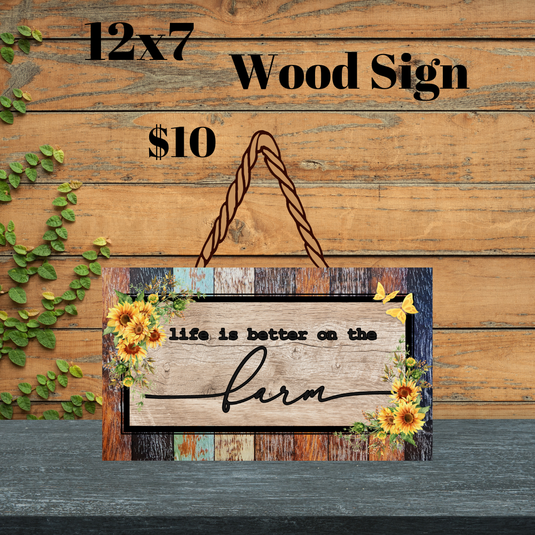Farm Life Blooms Wood Sign Collection