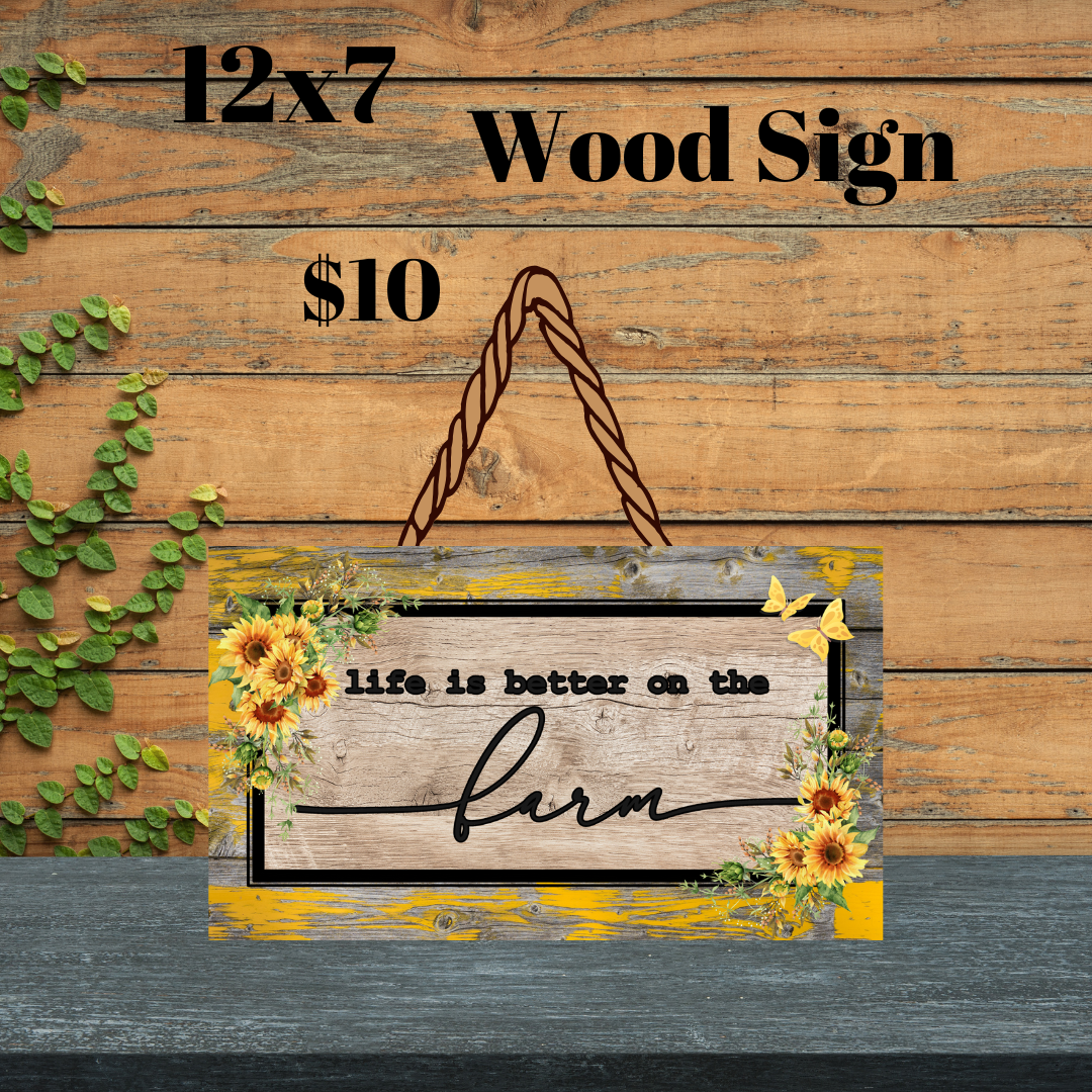Farm Life Blooms Wood Sign Collection