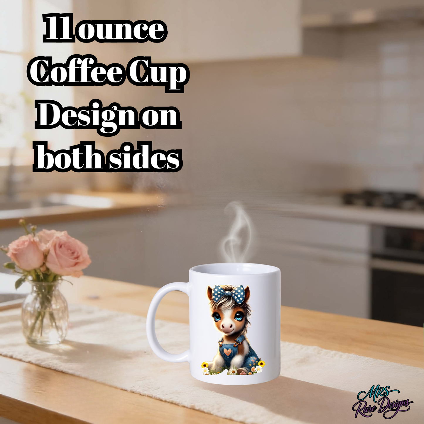 Cute Baby Donkey Coffee Mug – 11oz Double-Sided Animal Lover Cup