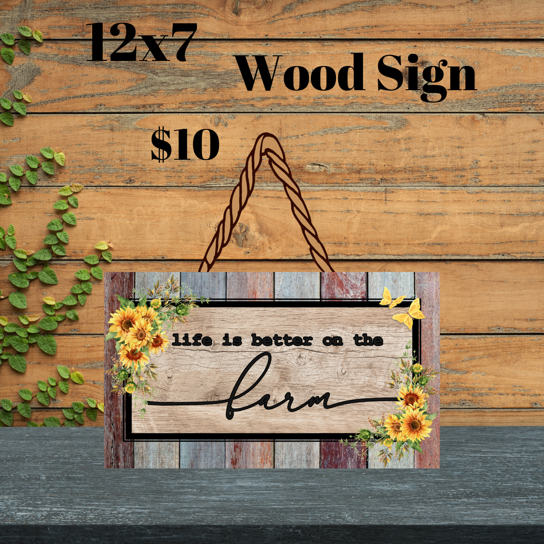 Farm Life Blooms Wood Sign Collection