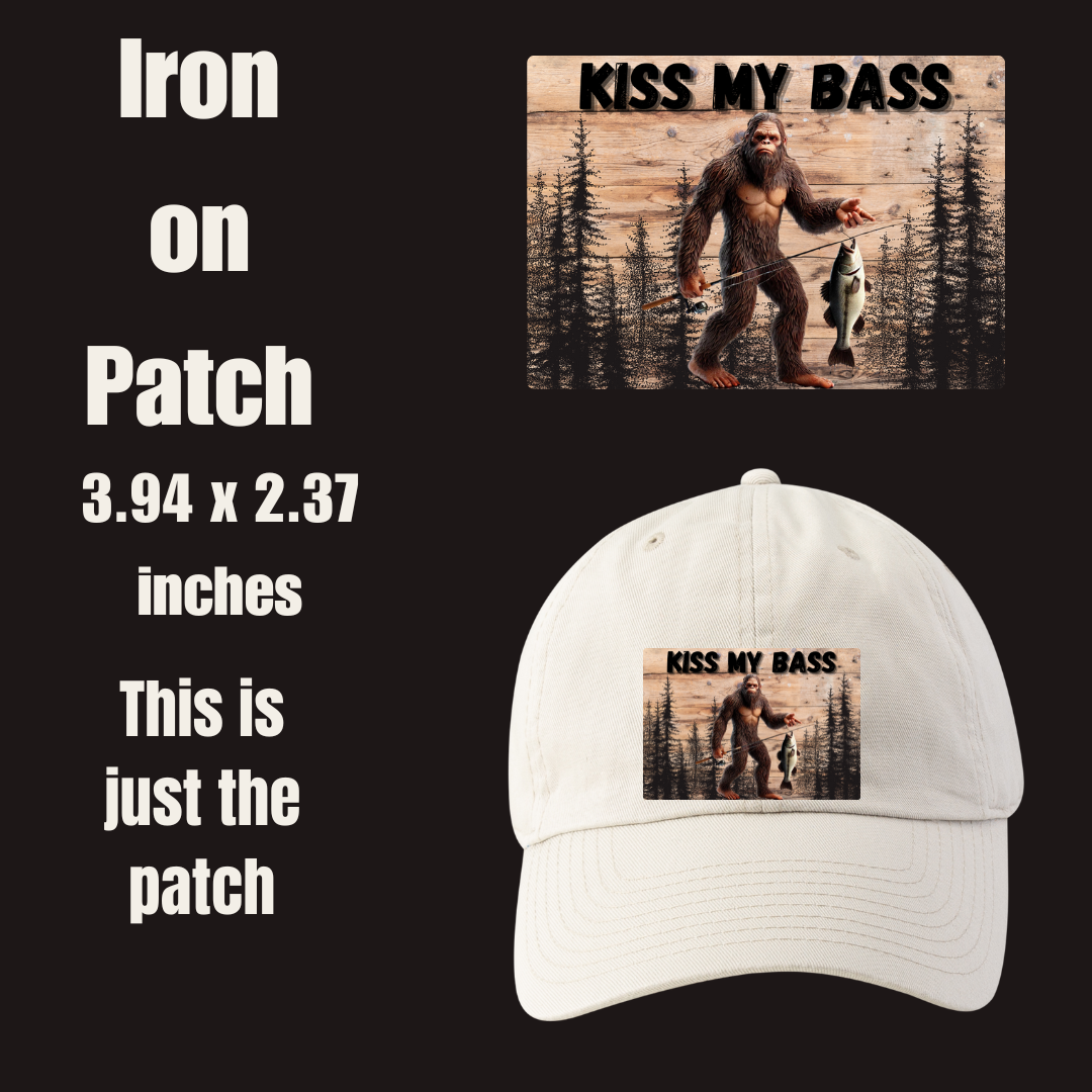 Kiss My Bass Iron-On Patch Collection – Bigfoot Edition