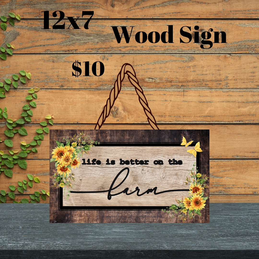 Farm Life Blooms Wood Sign Collection