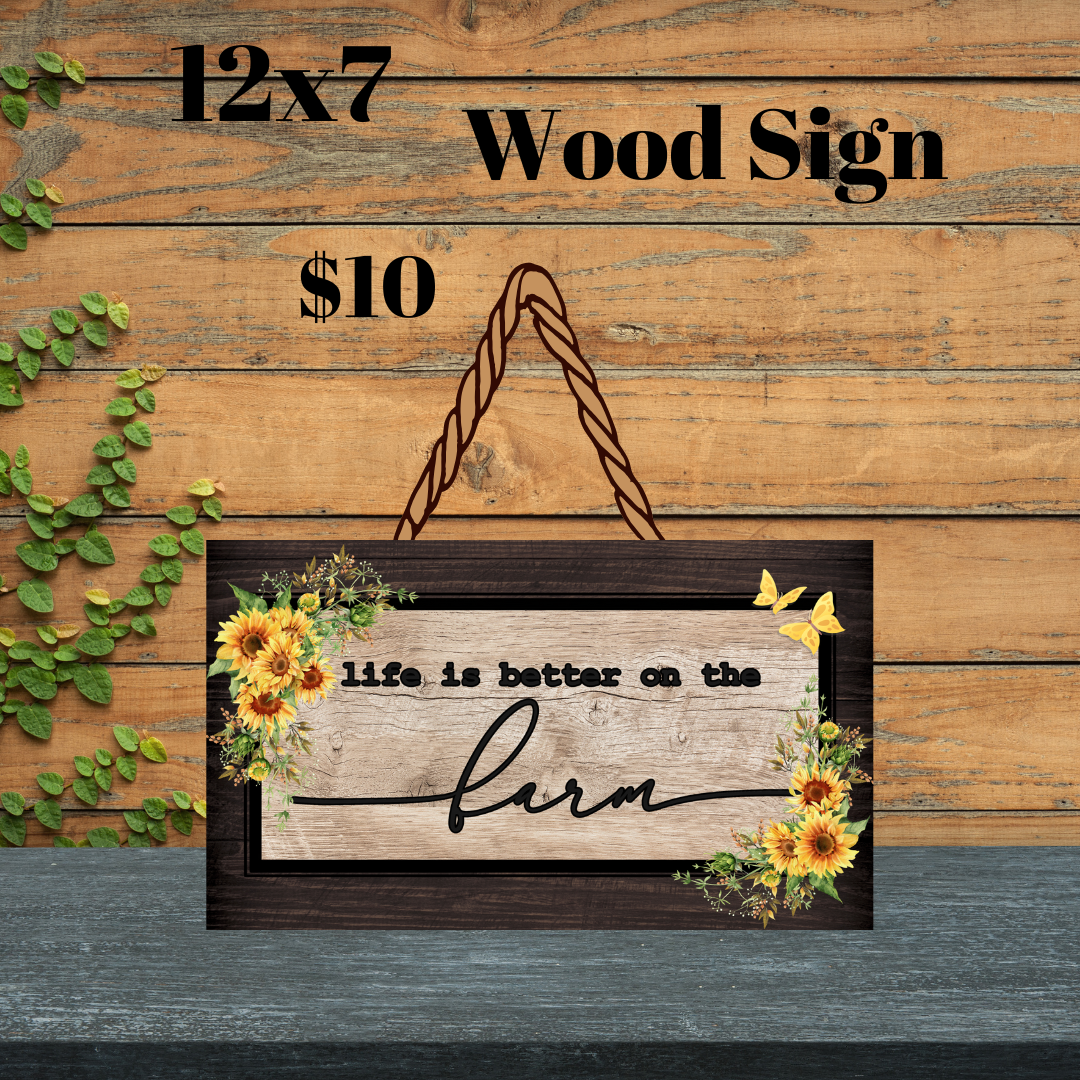 Farm Life Blooms Wood Sign Collection