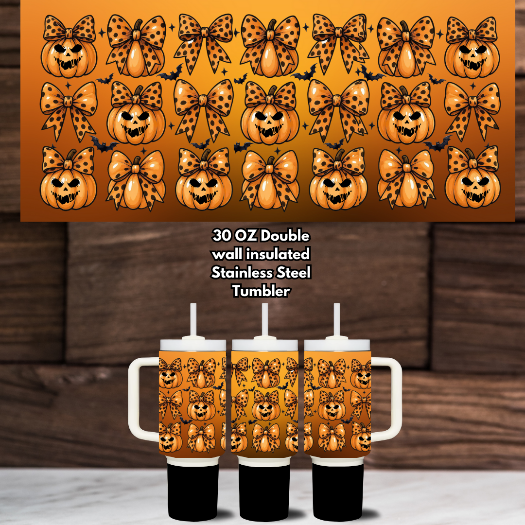 Spooky Chic Orange Halloween Tumbler Collection – 30oz Stainless Steel