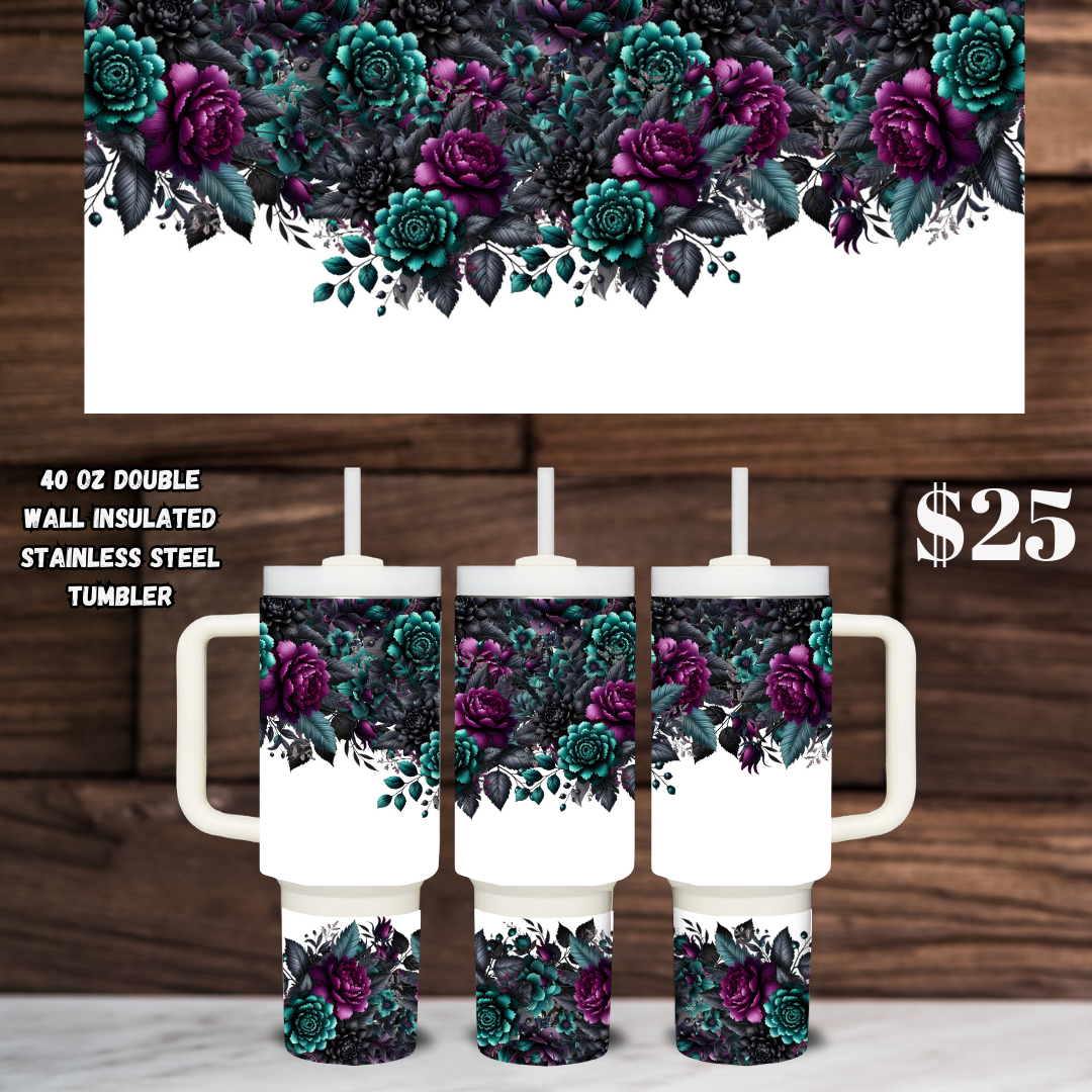 Enchanted Garden Stainless Steel Tumblers - 40 oz