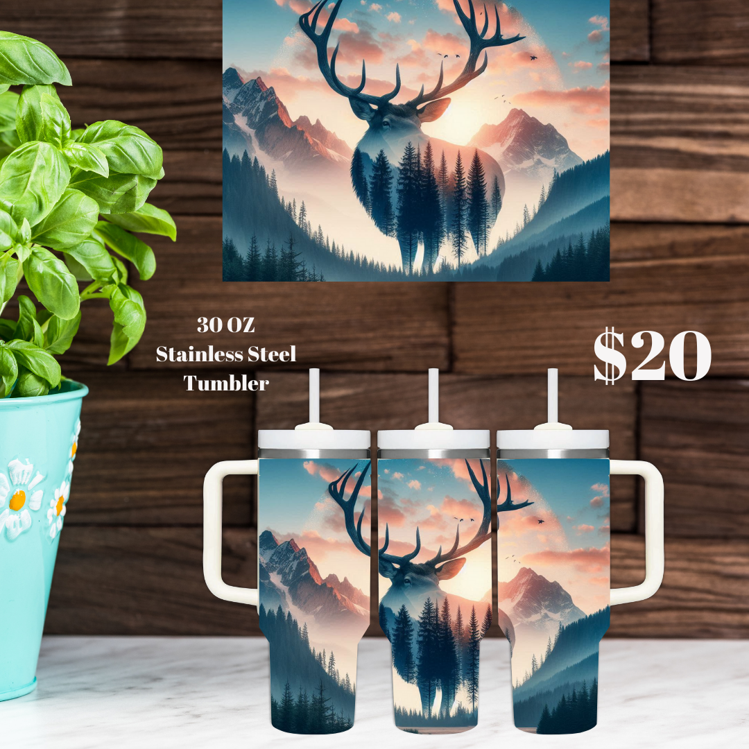 30 oz Stainless Steel Tumblers - Majestic Deer Collection