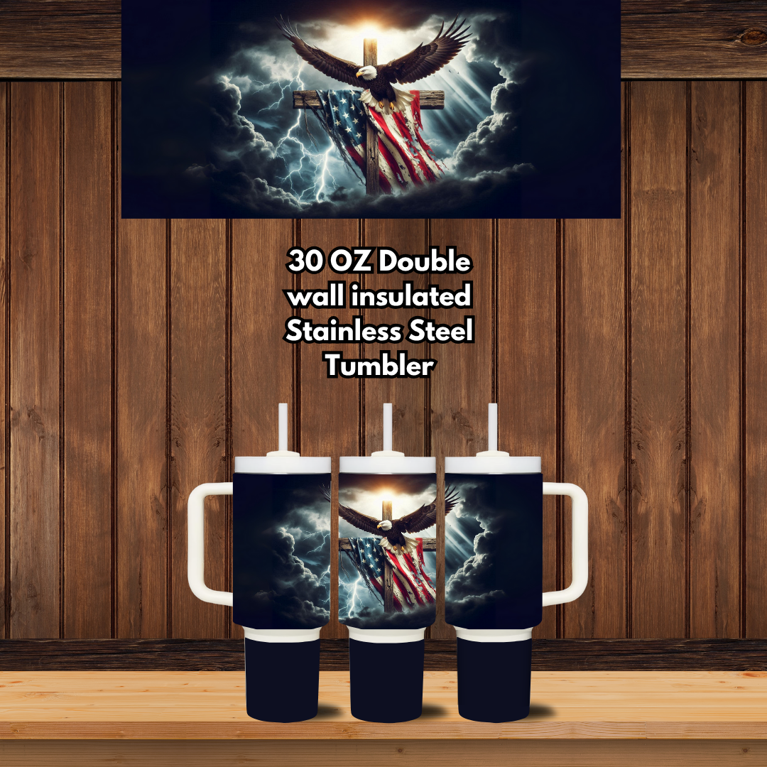 The God & Country 30 oz Tumbler with Handle