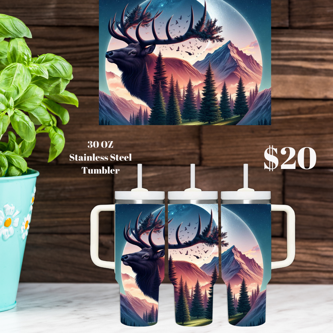 30 oz Stainless Steel Tumblers - Majestic Deer Collection