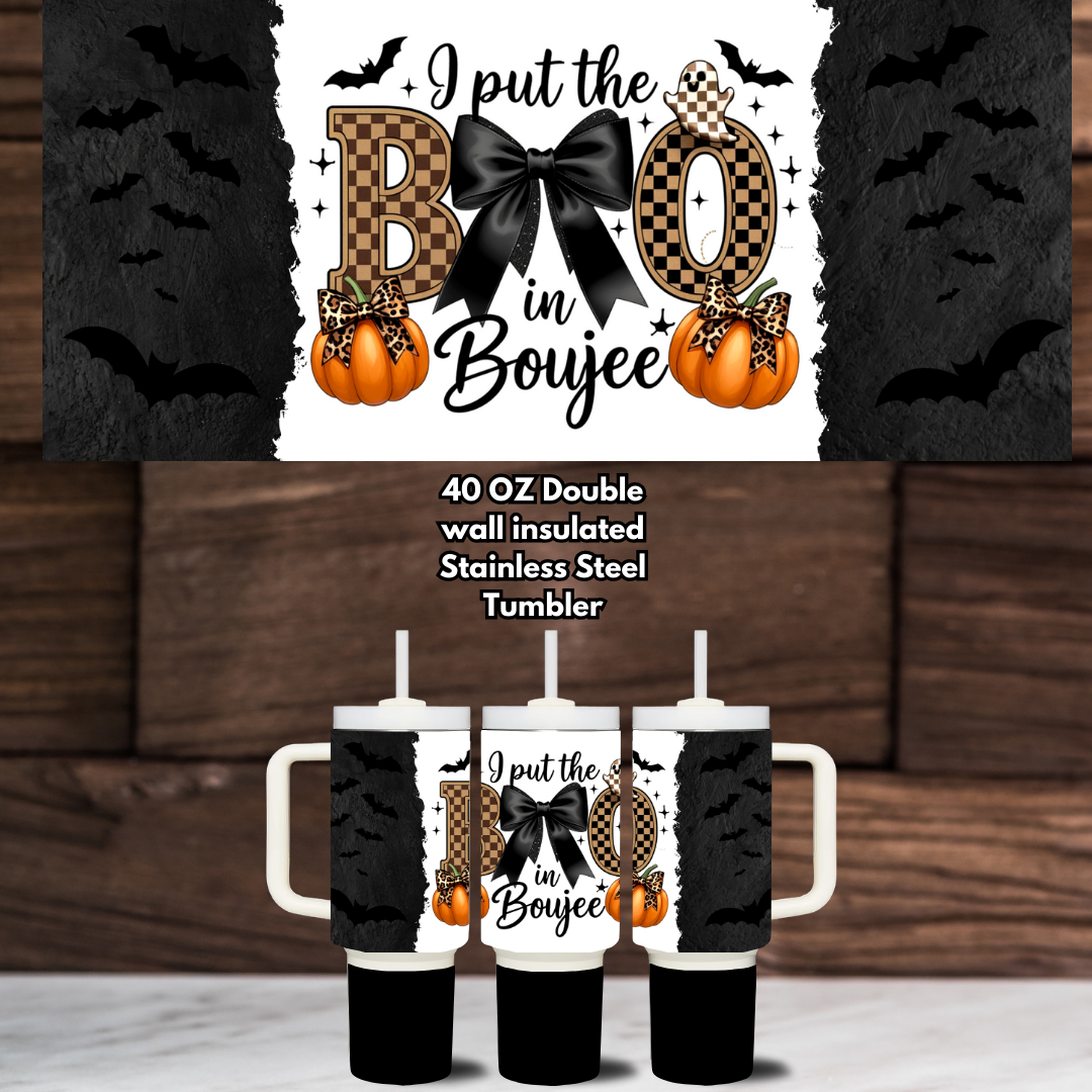 Boujee BOO Halloween 40oz Stainless Steel Tumblers with Handle