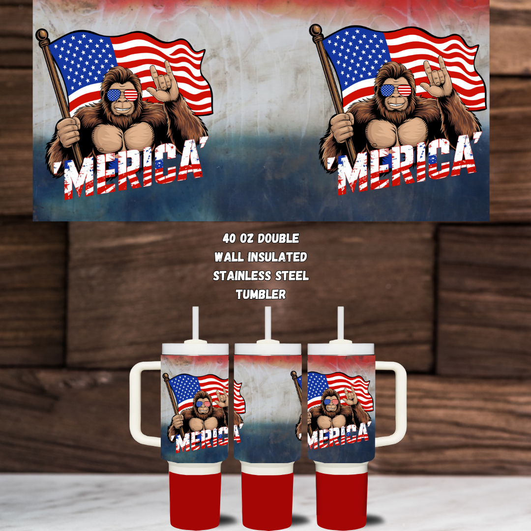Bigfoot ‘Merica' Patriotic Stainless Steel Tumbler Collection 🇺🇸🦍