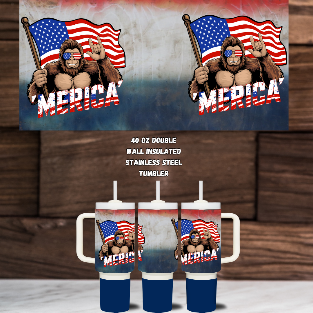 Bigfoot ‘Merica' Patriotic Stainless Steel Tumbler Collection 🇺🇸🦍