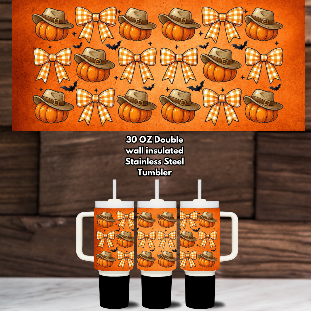 Spooky Chic Orange Halloween Tumbler Collection – 30oz Stainless Steel