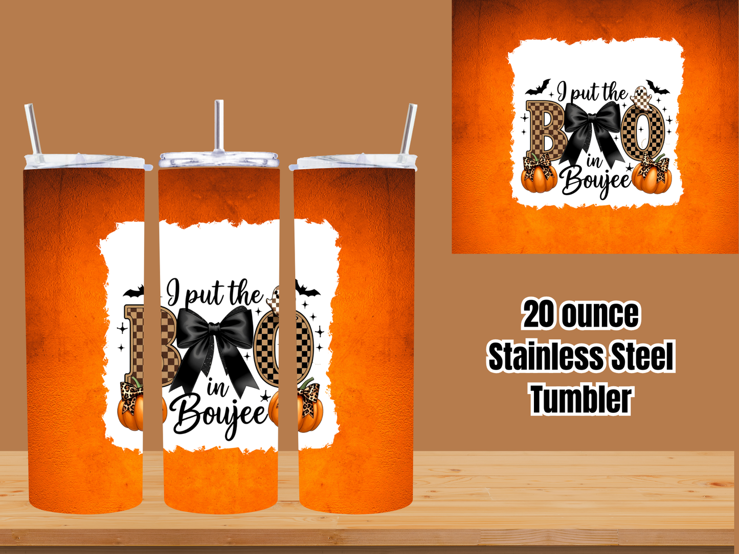 Boujee BOO Halloween 20oz Stainless Steel Tumblers