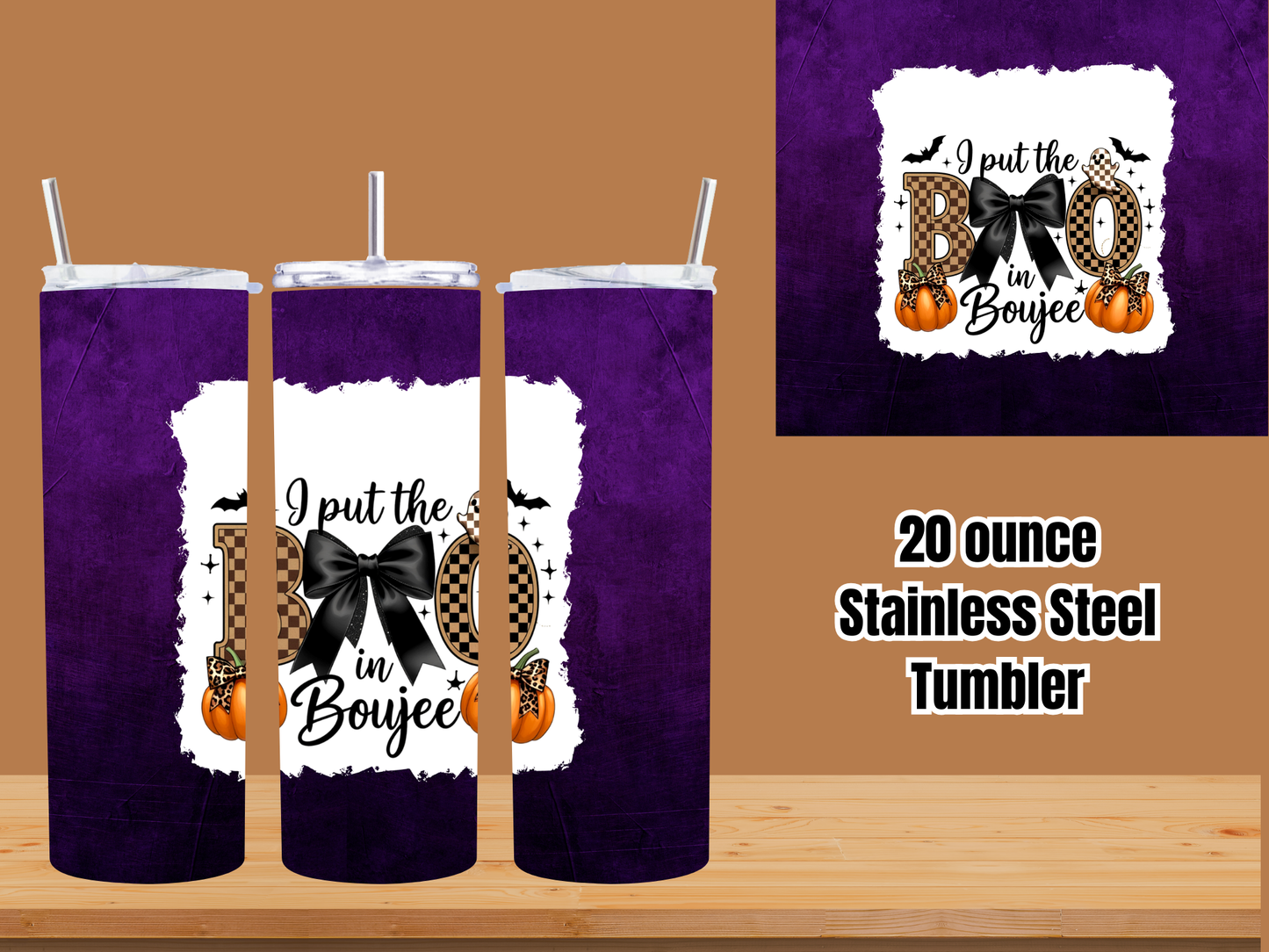 Boujee BOO Halloween 20oz Stainless Steel Tumblers