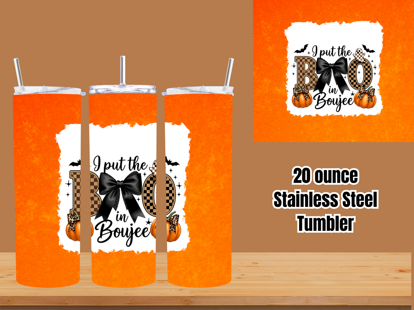 Boujee BOO Halloween 20oz Stainless Steel Tumblers