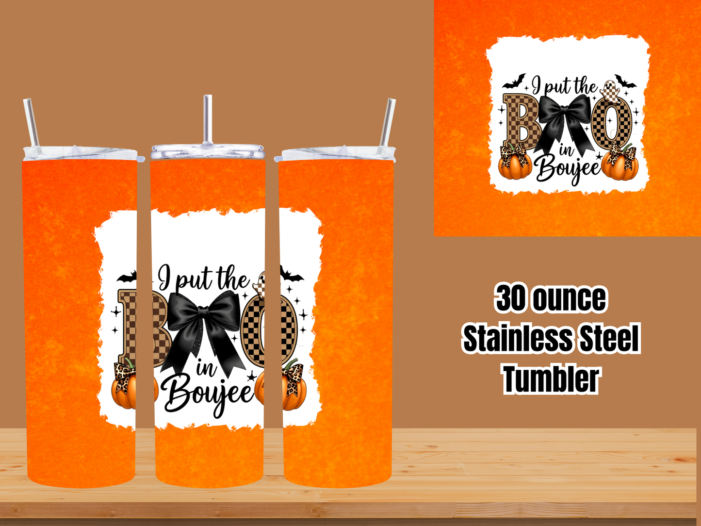 Boujee BOO Halloween 30oz Stainless Steel Tumblers