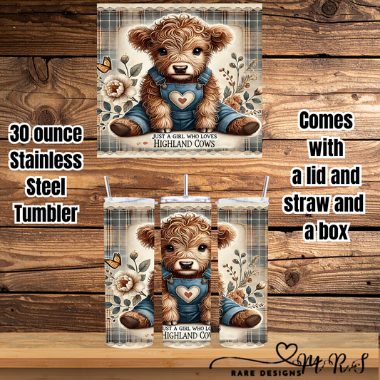 Highland Cuddle-Cub 30oz Stainless Steel Tumbler (Lid • Straw • Gift Box)