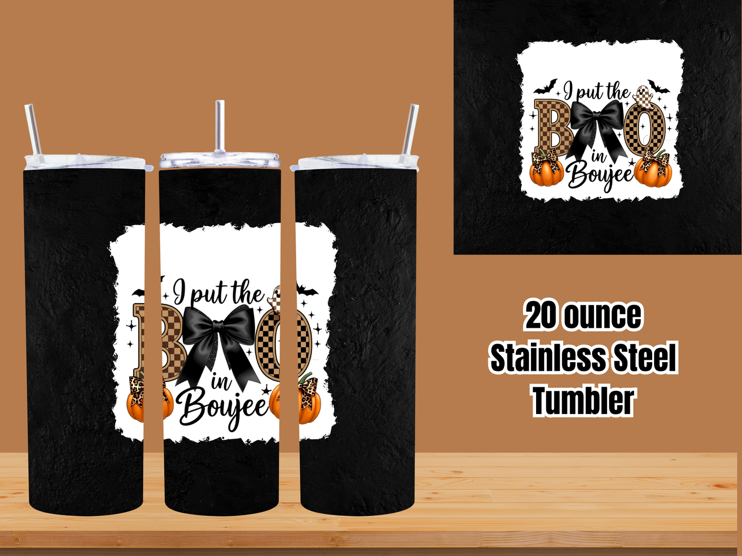 Boujee BOO Halloween 20oz Stainless Steel Tumblers